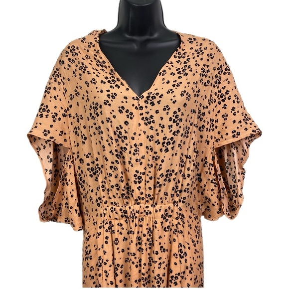 Cupcakes and Cashmere Women’s Summer Peach Midi Dress Animal Print Size Large - Picture 3 of 11